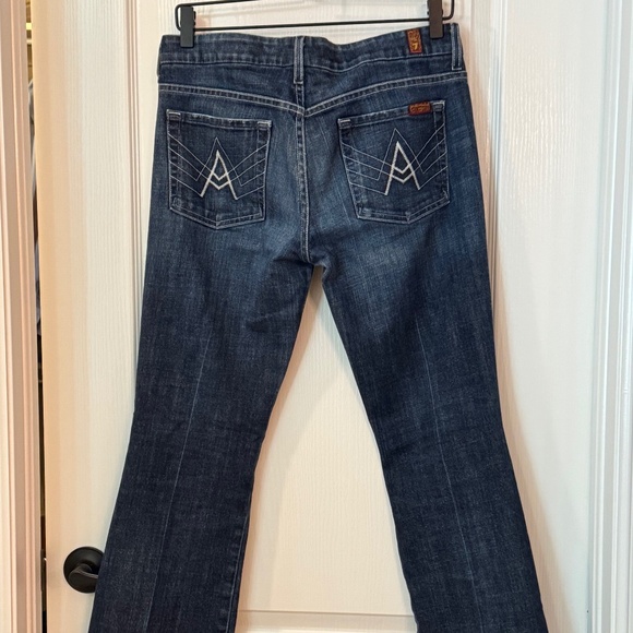 7 for All Mankind ‘A’ Pocket Low Rise Flare Denim Jeans - Picture 3 of 10